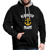 KlabauterMANN - Kontrast-Hoodie - Schwarz/Grau meliert