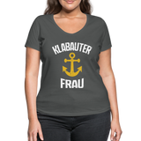 KlabauterFRAU - Frauen Bio-T-Shirt mit V-Ausschnitt von Stanley & Stella - Anthrazit