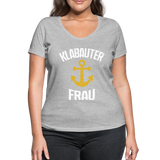 KlabauterFRAU - Frauen Bio-T-Shirt mit V-Ausschnitt von Stanley & Stella - Grau meliert