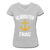 KlabauterFRAU - Frauen Bio-T-Shirt mit V-Ausschnitt von Stanley & Stella - Grau meliert