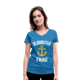 KlabauterFRAU - Frauen Bio-T-Shirt mit V-Ausschnitt von Stanley & Stella - Pfauenblau