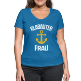 KlabauterFRAU - Frauen Bio-T-Shirt mit V-Ausschnitt von Stanley & Stella - Pfauenblau