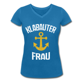 KlabauterFRAU - Frauen Bio-T-Shirt mit V-Ausschnitt von Stanley & Stella - Pfauenblau