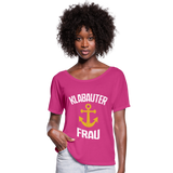 KlabauterFRAU - Frauen T-Shirt mit Fledermausärmeln von Bella + Canvas - Fuchsiarot