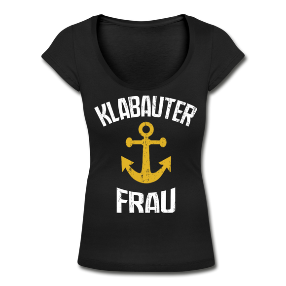 KlabauterFRAU - Frauen T-Shirt mit U-Ausschnitt - Schwarz