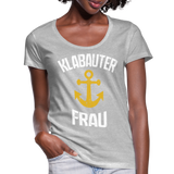 KlabauterFRAU - Frauen T-Shirt mit U-Ausschnitt - Grau meliert