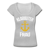 KlabauterFRAU - Frauen T-Shirt mit U-Ausschnitt - Grau meliert