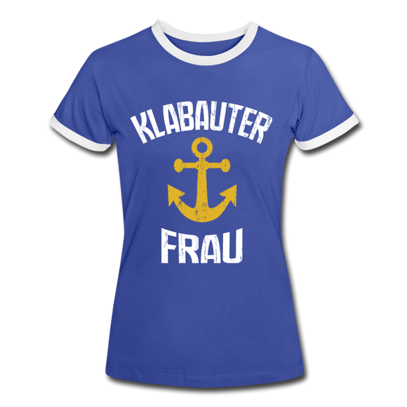 KlabauterFRAU - Frauen Kontrast-T-Shirt - Blau/Weiß