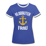 KlabauterFRAU - Frauen Kontrast-T-Shirt - Blau/Weiß