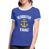 KlabauterFRAU - Frauen Kontrast-T-Shirt - Blau/Weiß