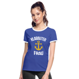 KlabauterFRAU - Frauen Kontrast-T-Shirt - Blau/Weiß