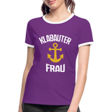 KlabauterFRAU - Frauen Kontrast-T-Shirt - Lila/Weiß