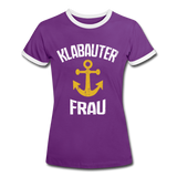 KlabauterFRAU - Frauen Kontrast-T-Shirt - Lila/Weiß