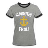 KlabauterFRAU - Frauen Kontrast-T-Shirt - Grau meliert/Schwarz