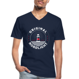 Nordlicht - Klassisches Männer-T-Shirt mit V-Ausschnitt - Navy