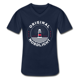 Nordlicht - Klassisches Männer-T-Shirt mit V-Ausschnitt - Navy