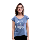 Nordlicht - Frauen T-Shirt mit gerollten Ärmeln - Denim meliert