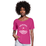 Nordlicht - Frauen T-Shirt mit Fledermausärmeln von Bella + Canvas - Fuchsiarot