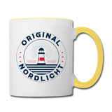 Nordlicht - Tasse zweifarbig - Weiß/Gelb