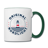 Nordlicht - Tasse zweifarbig - Weiß/Dunkelgrün