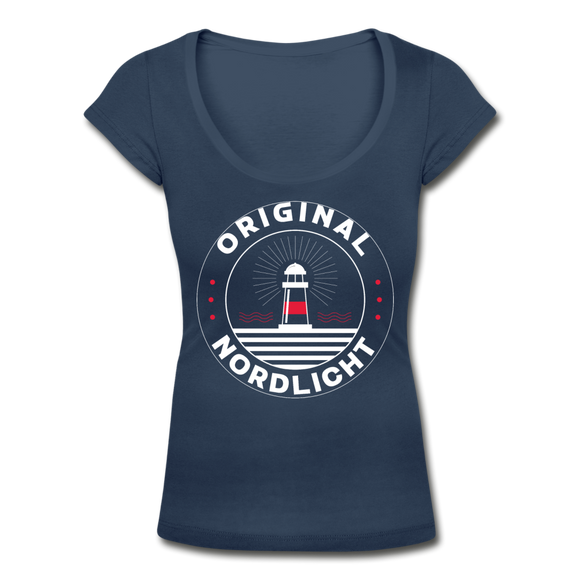 Nordlicht - Frauen T-Shirt mit U-Ausschnitt - Navy