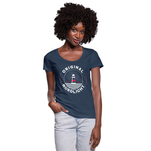 Nordlicht - Frauen T-Shirt mit U-Ausschnitt - Navy