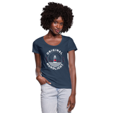 Nordlicht - Frauen T-Shirt mit U-Ausschnitt - Navy