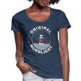 Nordlicht - Frauen T-Shirt mit U-Ausschnitt - Navy