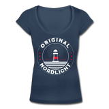 Nordlicht - Frauen T-Shirt mit U-Ausschnitt - Navy