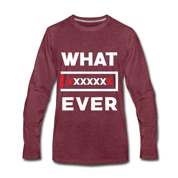 WhatEver - Männer Premium Langarmshirt - Bordeauxrot meliert