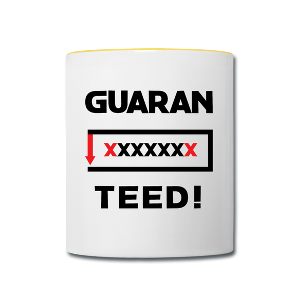 Guaranteed - Tasse zweifarbig - Weiß/Gelb