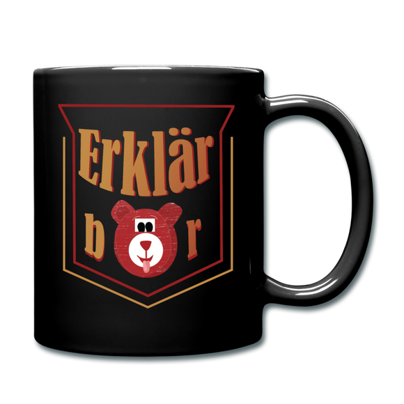 Erklärbär - Tasse einfarbig - Schwarz