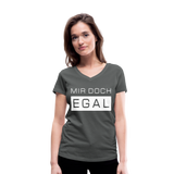 Mir Doch Egal - Frauen Bio-T-Shirt mit V-Ausschnitt von Stanley & Stella - Anthrazit