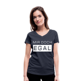 Mir Doch Egal - Frauen Bio-T-Shirt mit V-Ausschnitt von Stanley & Stella - Navy