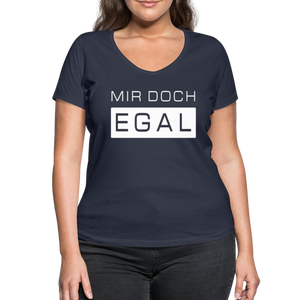 Mir Doch Egal - Frauen Bio-T-Shirt mit V-Ausschnitt von Stanley & Stella - Schwarz