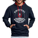 Nordlicht - Männer Kontrast-Hoodie - Navy/Rot