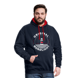 Nordlicht - Männer Kontrast-Hoodie - Navy/Rot