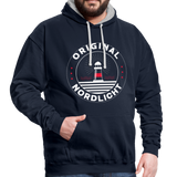 Nordlicht - Männer Kontrast-Hoodie - Navy/Grau meliert