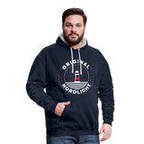 Nordlicht - Männer Kontrast-Hoodie - Navy/Grau meliert