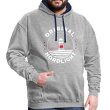 Nordlicht - Männer Kontrast-Hoodie - Grau meliert/Navy