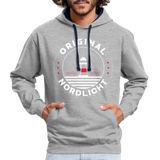 Nordlicht - Männer Kontrast-Hoodie - Grau meliert/Navy