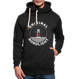 Nordlicht - Männer Schalkragen Hoodie - Schwarz