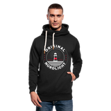 Nordlicht - Männer Schalkragen Hoodie - Schwarz