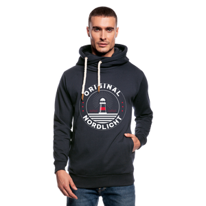 Nordlicht - Männer Schalkragen Hoodie - Schwarz