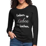 3L - Frauen Premium Langarmshirt - Schwarz