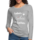 3L - Frauen Premium Langarmshirt - Grau meliert