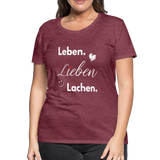 3L - Frauen Premium T-Shirt - Bordeauxrot meliert