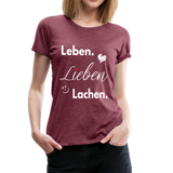 3L - Frauen Premium T-Shirt - Bordeauxrot meliert