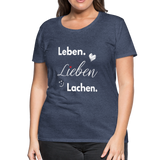 3L - Frauen Premium T-Shirt - Blau meliert