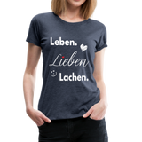 3L - Frauen Premium T-Shirt - Blau meliert